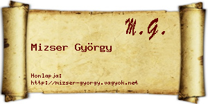 Mizser György névjegykártya